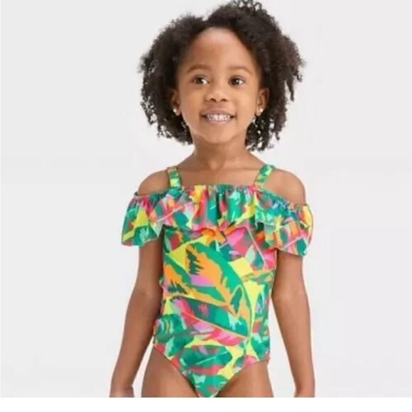 Cat & Jack girls Swimwear Swimsuit 12 month Tropical - Picture 1 of 1